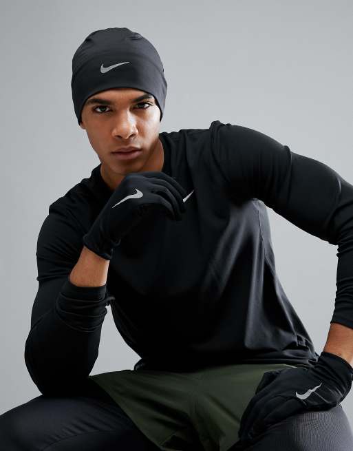 Nike Running Beanie Glove Set In Black RC.37 082B ASOS