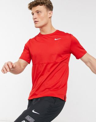 Nike Running Breathe Run t-shirt in red | ASOS