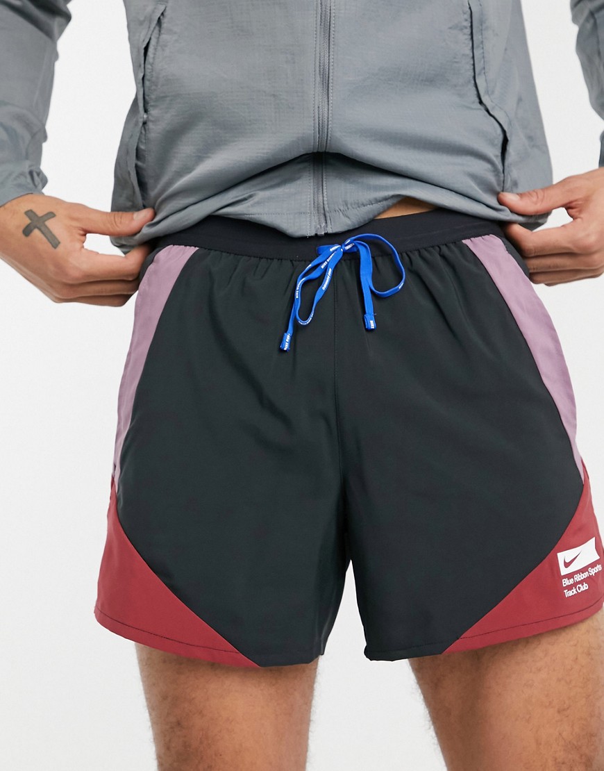 Nike Running - BRS - Shorts met 5 inch lengte in bordeauxrood-Meerkleurig
