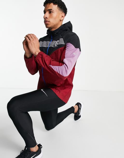 Nike Running BRS – Windrunner – Jacke in Burgunderrot