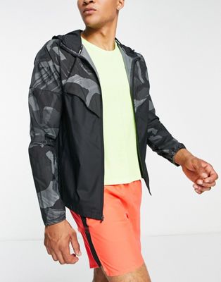 Nike Running Camo Repel Windrunner packable jacket in black and grey - ASOS Price Checker