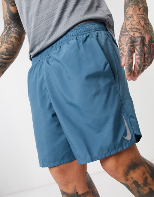 Nike Running Challenger 7 inch shorts in blue