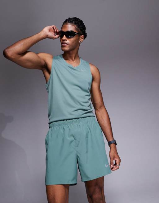 Nike Running Challenger Dri-FIT 5 inch shorts in green