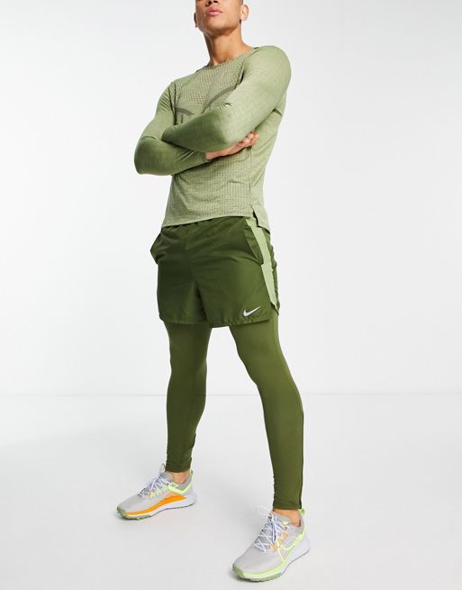 Nike Repel Challenger Khaki Long Tights