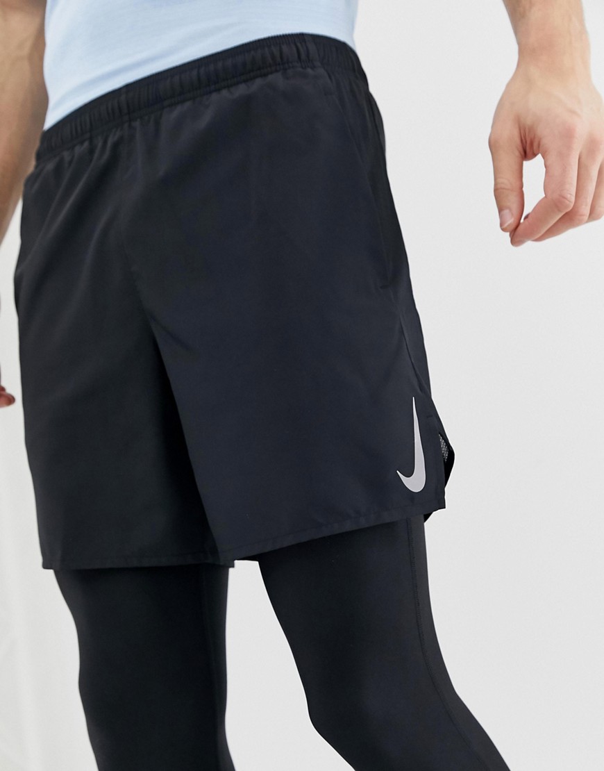 Nike Running - Challenger - Pantaloncini neri da 7-Nero