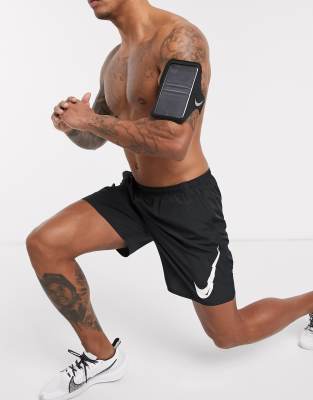 nike running challenger shorts in black