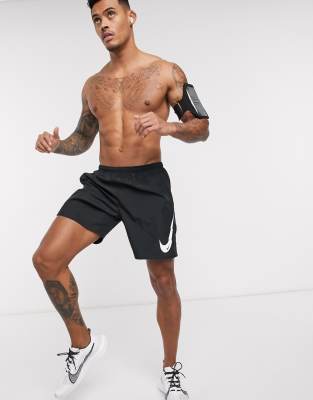 nike running challenger shorts in black