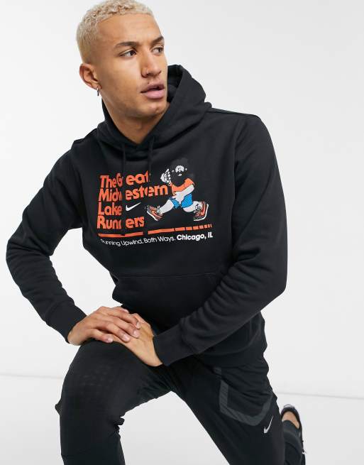 Planeta Poner a prueba o probar limpiador Nike Running Chicago Marathon hoodie in black | ASOS