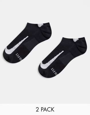 Nike Running 2 pack unisex no-show socks in black - ASOS Price Checker