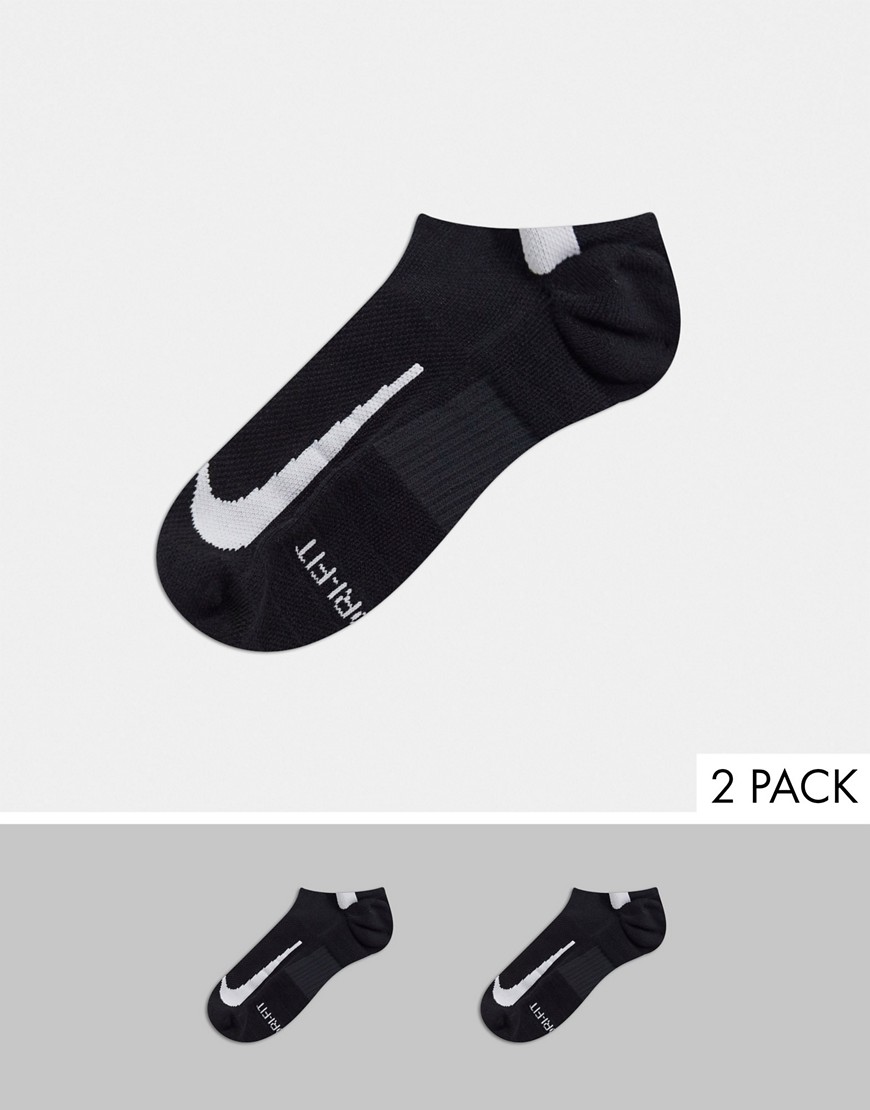 Confezione da 2 paia di fantasmini unisex neri-Nero - Nike Running calze donna Nero