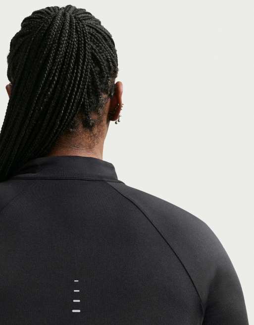 Nike Running Curve Swift Element Dri-FIT UV top con zip a 1/4 nero, 2 di 4