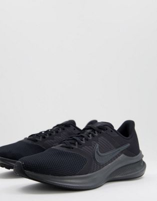 nike running downshifter trainers in black