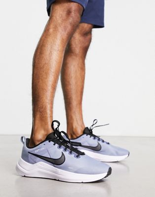 Nike Running Downshifter 12 trainers in grey and blue - ASOS Price Checker