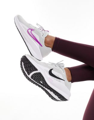Nike Running Downshifter 13 trainers in white and hyper violet - ASOS Price Checker