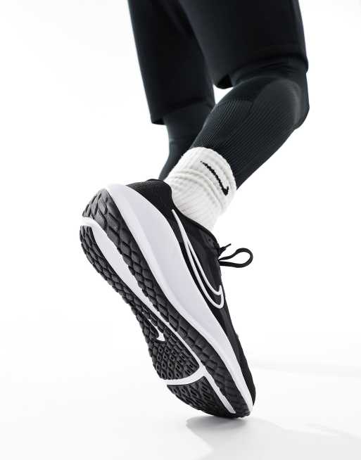 Nike Running Downshifter 13 sneakers in black and white, 3 of 4