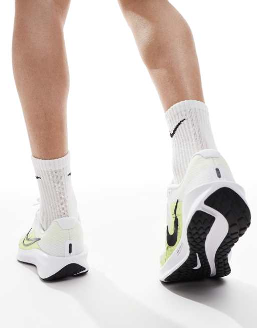 Nike Running Downshifter 13 sneakers in white and light green, 3 of 5