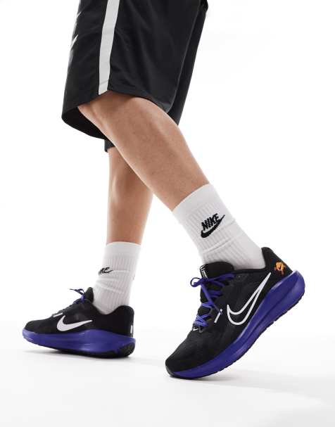 Nike Running Downshifter 13 trainers in black and purple - view 1