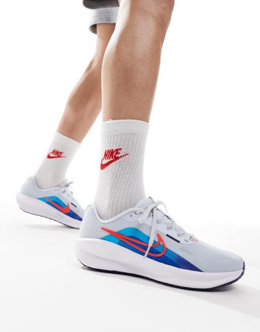 Nike Running Downshifter 13 trainers in grey and blue