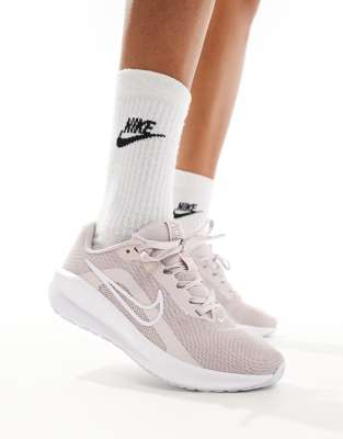 Nike Running Downshifter 13 trainers in pink and white