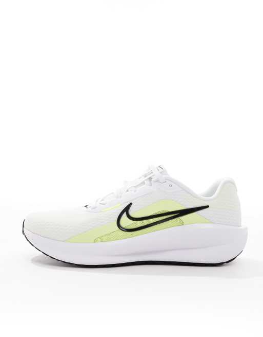 Nike Running Downshifter 13 trainers in white and yellow