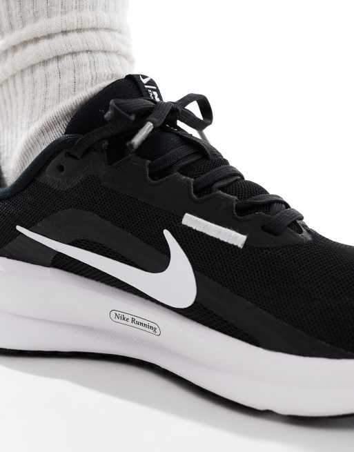 Nike Running Downshifter 14 sneakers in black and white, 3 of 5