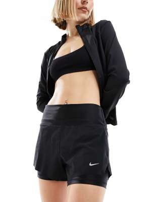 Nike One Dri-fit 3-inch 2-in-1 Shorts In Black In Black