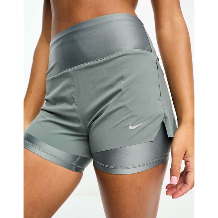 Nike Running Dri-Fit 3 inch 2 in 1 short in smoke grey