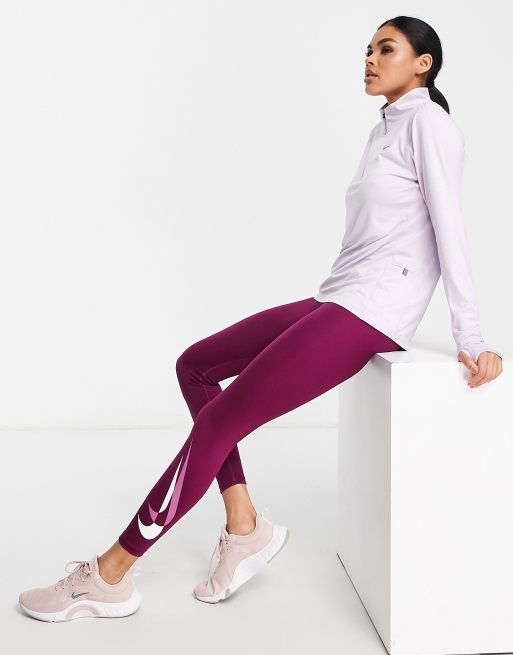Nike Running - Dri-FIT - 7/8 legging met swoosh in paars