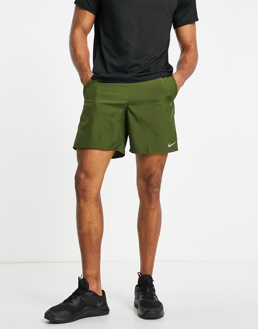 Nike Running Dri-FIT 7 inch shorts in khaki-Green