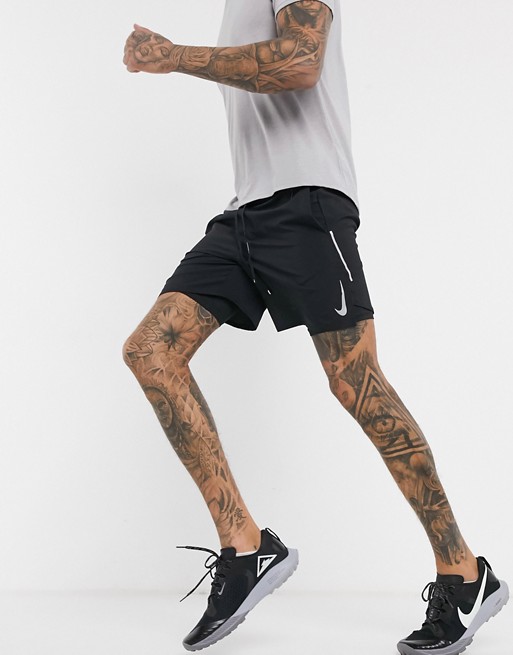 Nike Running Dri-FIT 7inch 2 in 1 shorts in black