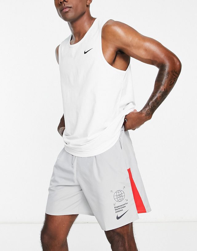 Nike Running Dri-FIT 7inch shorts in gray