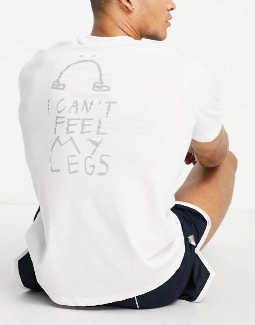 Nike Running Dri-FIT A.I.R. Nathan Bell Legs graphic t-shirt white | ASOS