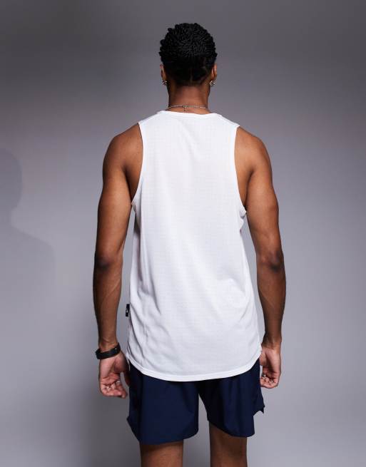 Nike Running Dri-FIT Breathe Miler tank top in white, 3 of 4