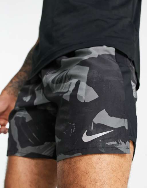 Nike Running Dri FIT camo shorts in black