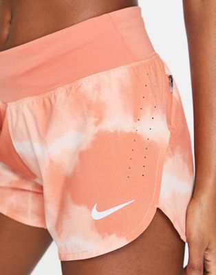 Nike Running Dri-FIT Eclipse tie dye shorts in pink