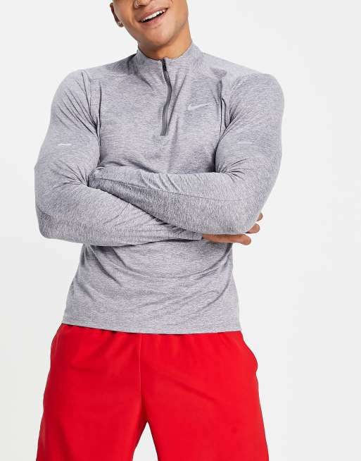 mumlende Registrering indlæg Nike Running Dri-FIT Element half-zip long sleeve top in gray | ASOS