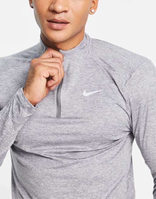 Nike Running Dri-FIT Element half-zip long sleeve top in gray ASOS