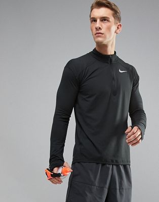 Nike Running dri-fit element half-zip sweat in black 857820-010 | ASOS