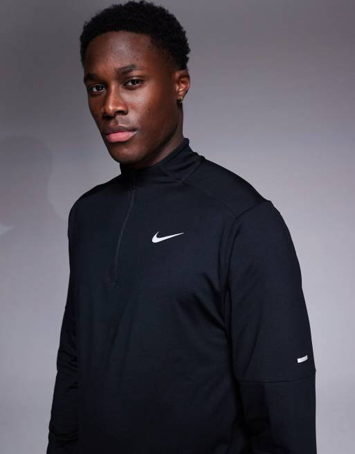 Nike Running DRI-FIT Element half zip sweatshirt in black | ASOS