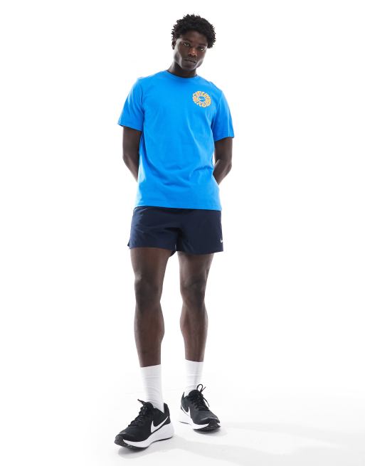 Nike Running Dri FIT Energy graphic t shirt in blue