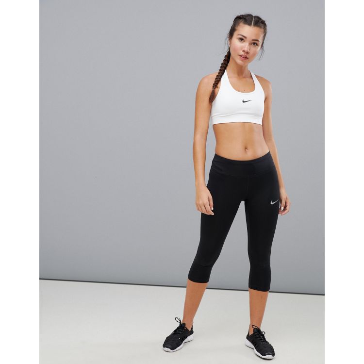 Nike Dri-Fit black cropped athletic mesh insert reflective capri