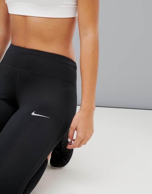 NIKE Womens Capri Leggings UK 14 Large Black Polyester