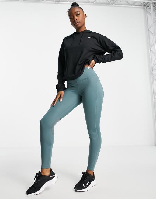 Nike Running Dri-FIT Essential Fast leggings in dusty green | ASOS