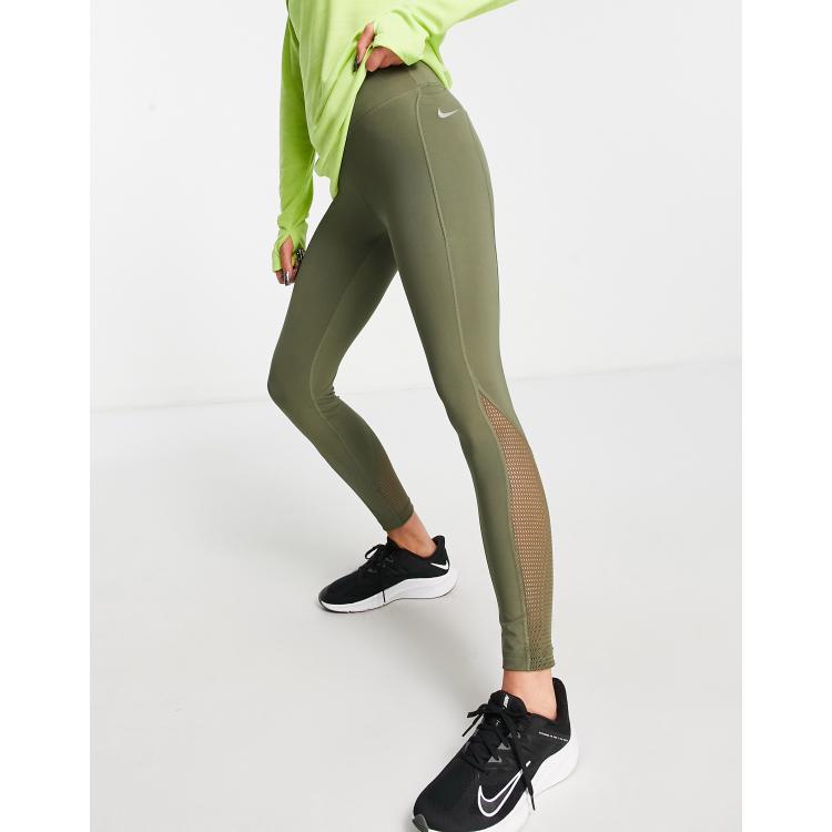 Nike Running Dri-FIT Fast 7/8 leggings in khaki