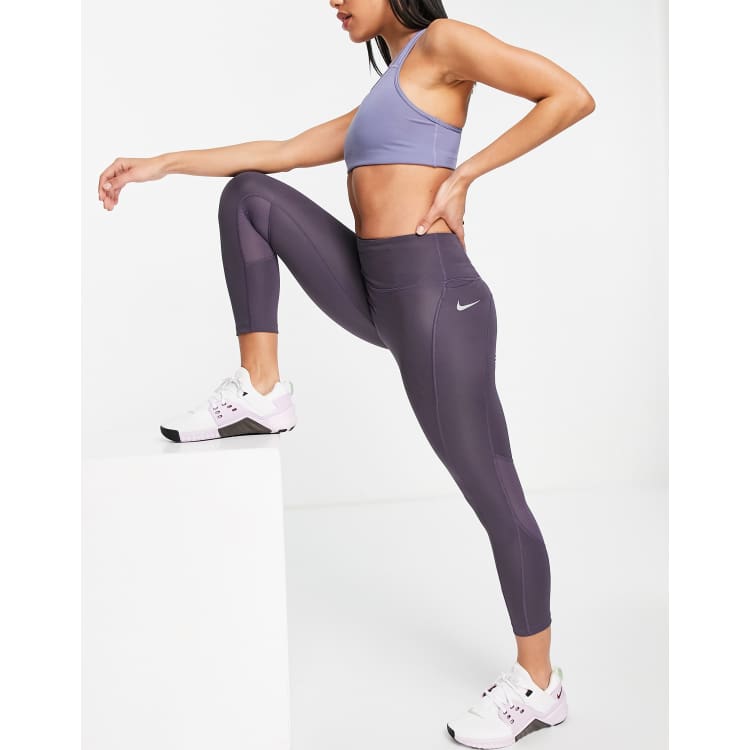 Nike Fast Womens 7/8 Running Tights CJ0596-557 Sanded Purple-Size