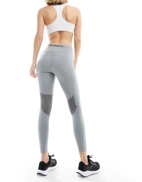 Nike Running – Dri-FIT Fast – Ljusgrå träningsleggings med medelhög midja - view 1