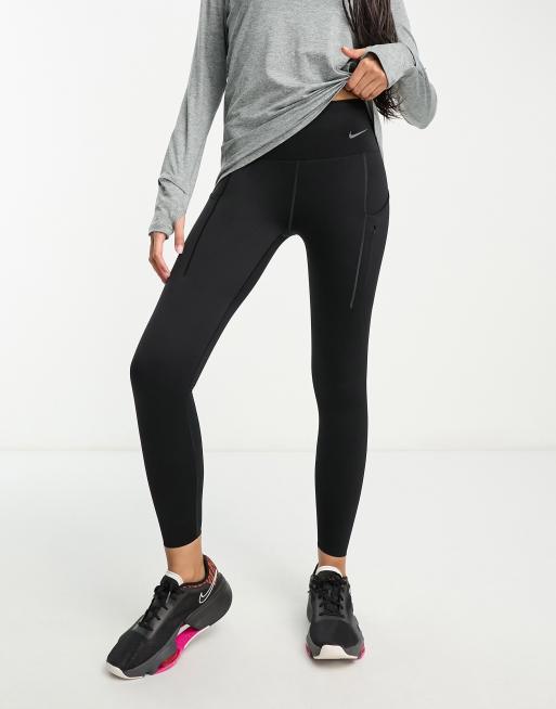 Women's Nike pro dri fit leggings Medium Gray and black 7/8 length