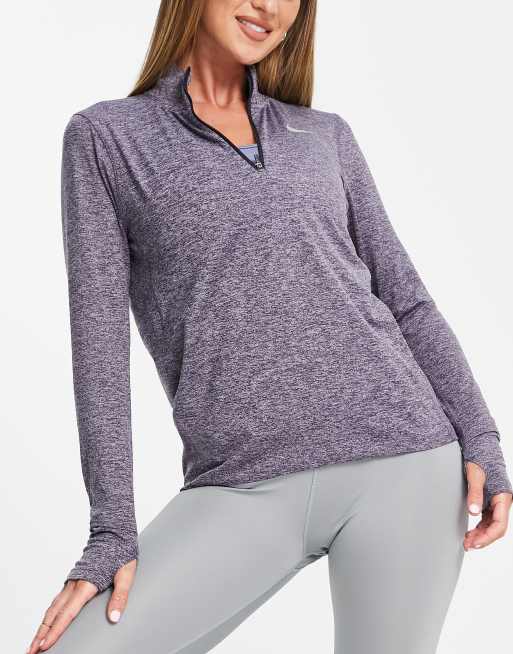 Nike Running Dri-FIT half-zip long sleeve top in purple, 4 of 4
