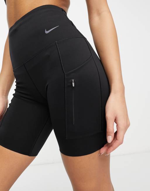 Women's Nike Dri-Fit Go High Rise 8in Short - Black