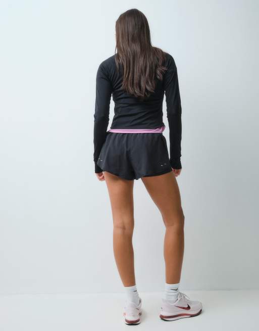 Nike Running Dri-FIT højtaljede 2-i-1-shorts i sort, 3 af 5